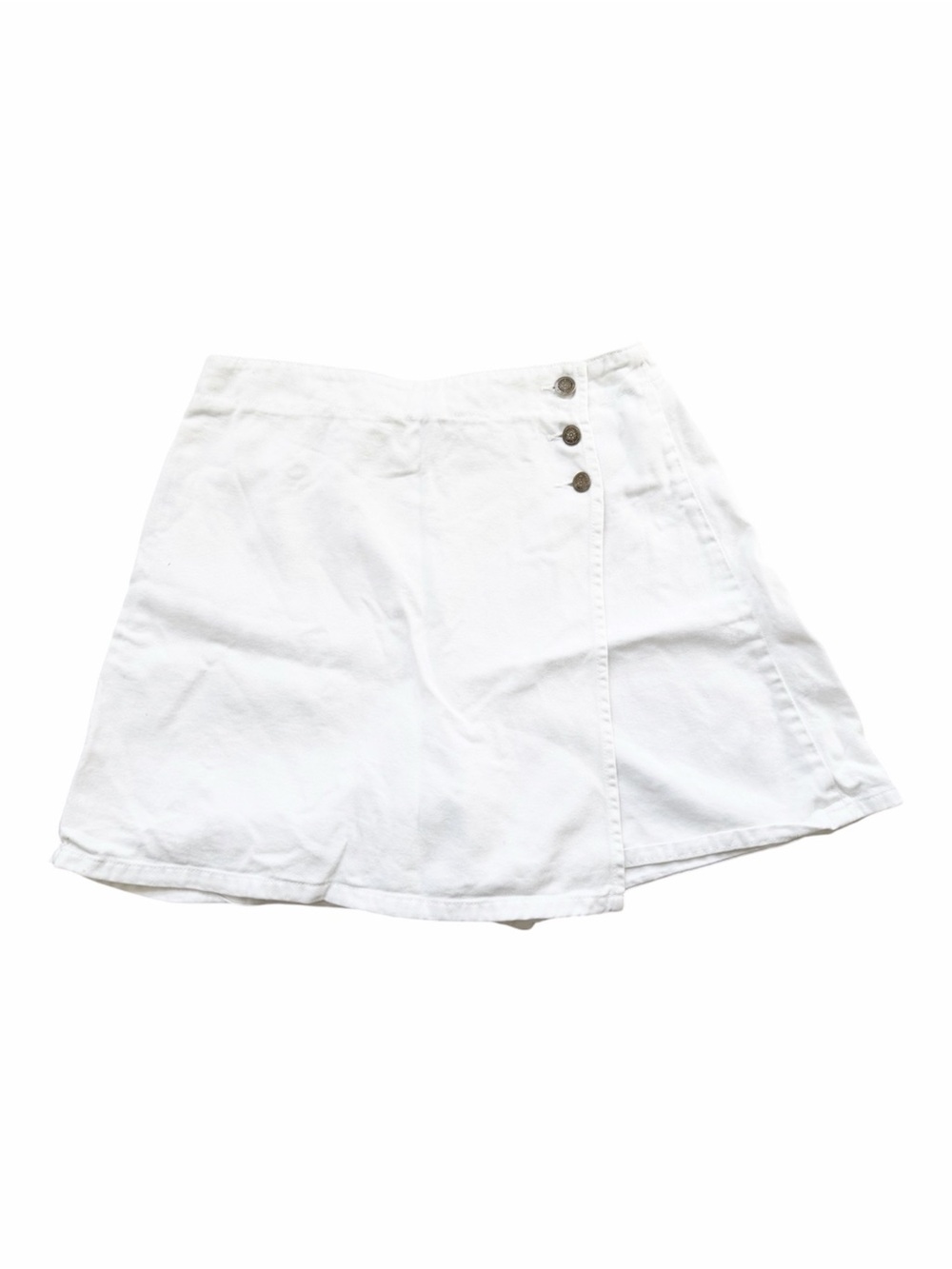 Vintage White Wrap-Style Skort with Button Detail No Pockets Size 7